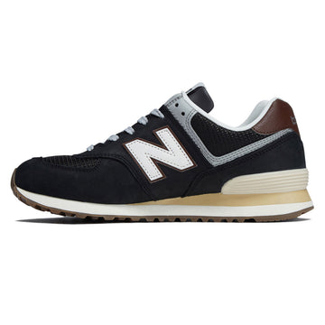 New Balance 574 Shoes - Brown/Dark Silver Metallic