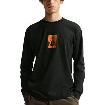 Nike SB Bus Pass Long Sleeve T-Shirt - Black/Safety Orange