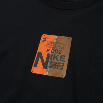 Nike SB Bus Pass Long Sleeve T-Shirt - Black/Safety Orange