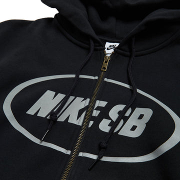 Nike SB Oval Logo Full Zip Hoodie - Black