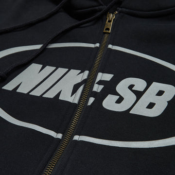 Nike SB Oval Logo Full Zip Hoodie - Black