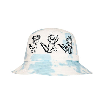 Malbon x Grateful Dead Alphabet Bucket Hat - Light Blue