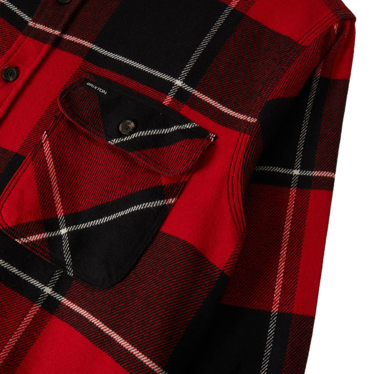 Brixton Bowery Long Sleeve Shirt - Black/Adrenaline Rush/Off White image 6