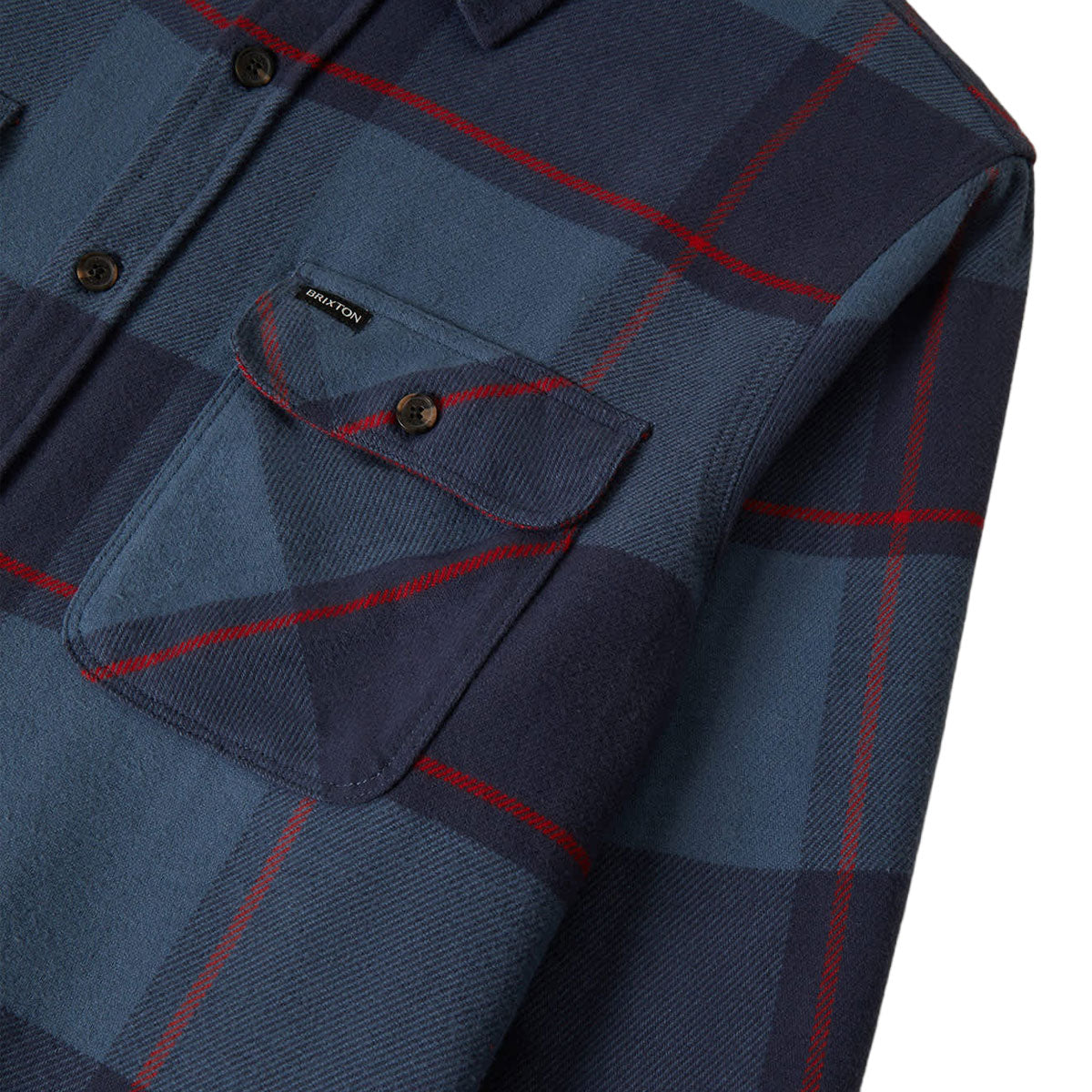 Brixton Bowery Long Sleeve Shirt - Bering Sea/Mood Indigo/Adrenaline Rush image 6