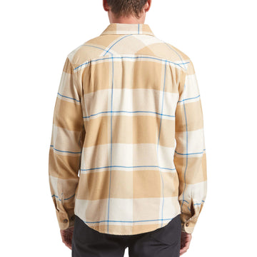 Brixton Bowery Long Sleeve Shirt - Whitecap/Sand/Cyber Blue
