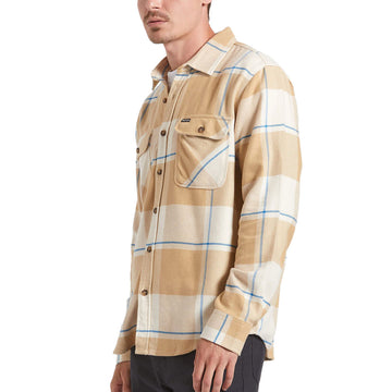 Brixton Bowery Long Sleeve Shirt - Whitecap/Sand/Cyber Blue