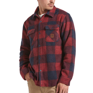 Brixton Bowery Long Sleeve Arctic Stretch Fleece Shirt - Adrenaline Rush/Mood Indigo