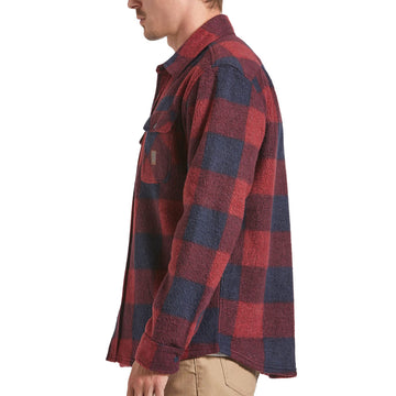 Brixton Bowery Long Sleeve Arctic Stretch Fleece Shirt - Adrenaline Rush/Mood Indigo