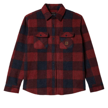 Brixton Bowery Long Sleeve Arctic Stretch Fleece Shirt - Adrenaline Rush/Mood Indigo