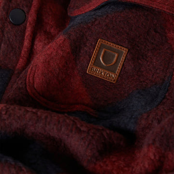 Brixton Bowery Long Sleeve Arctic Stretch Fleece Shirt - Adrenaline Rush/Mood Indigo