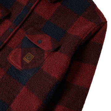 Brixton Bowery Long Sleeve Arctic Stretch Fleece Shirt - Adrenaline Rush/Mood Indigo