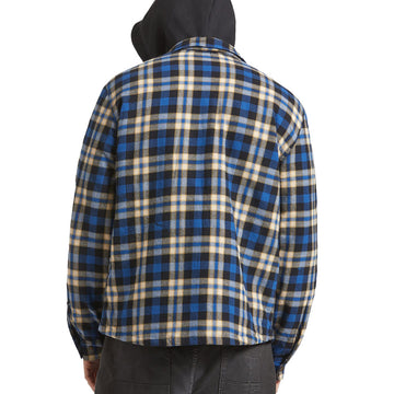 Brixton Bowery Quilted Hooded Jacket - Navy/Cream