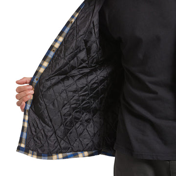 Brixton Bowery Quilted Hooded Jacket - Navy/Cream