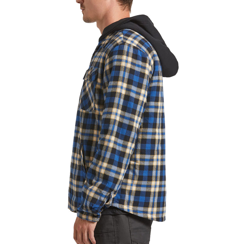 Brixton Bowery Quilted Hooded Jacket - Navy/Cream