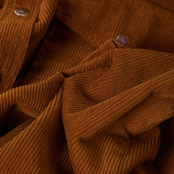 Brixton New West Relaxed Long Sleeve Over Shirt - Washed Copper Corduroy