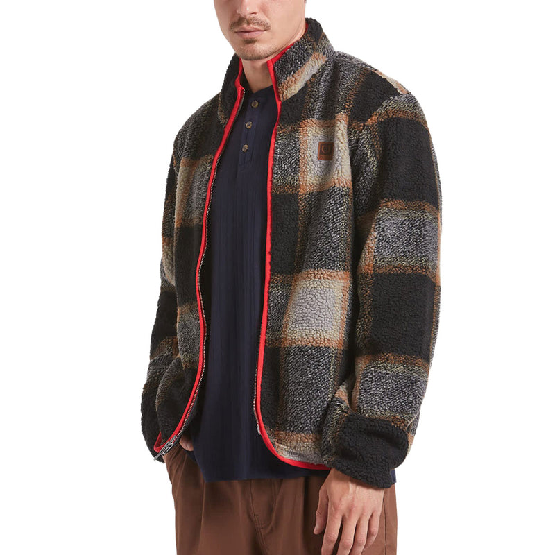 Brixton Buffalo Plaid Sherpa Jacket - Black/Cream