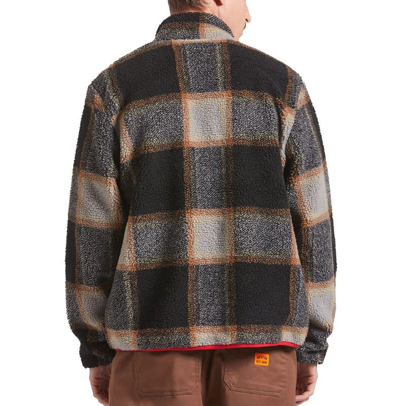 Brixton Buffalo Plaid Sherpa Jacket - Black/Cream