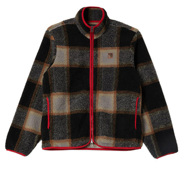 Brixton Buffalo Plaid Sherpa Jacket - Black/Cream