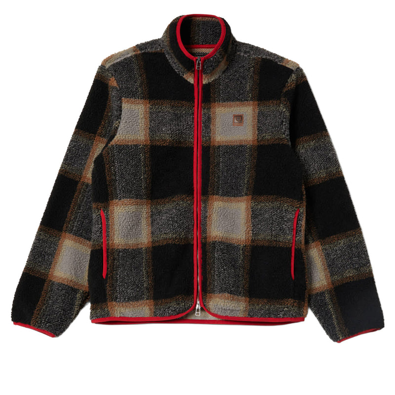 Brixton Buffalo Plaid Sherpa Jacket - Black/Cream