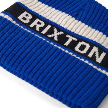 Brixton Rainier Striped Beanie - Royal/White/Black