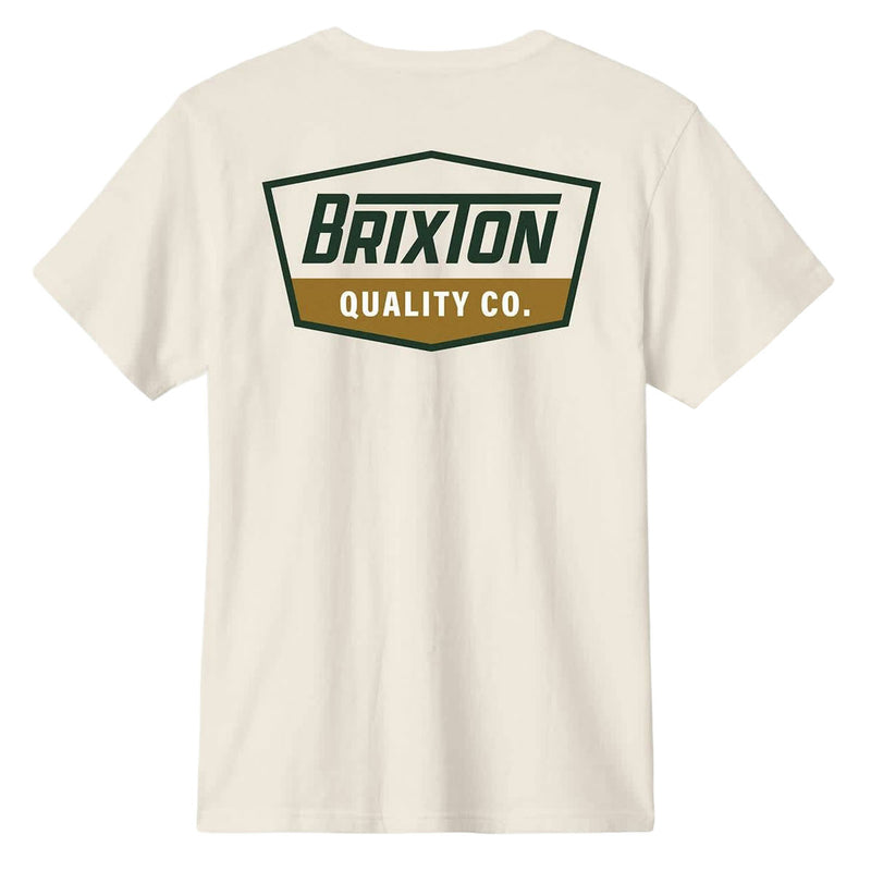 Brixton Regal T-Shirt - Cream/Dark Green/Metal Bronze