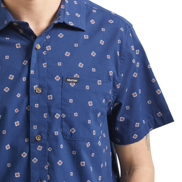 Brixton Charter Print Shirt - Midnight Blue Geo