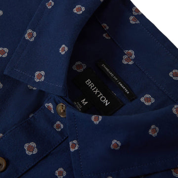 Brixton Charter Print Shirt - Midnight Blue Geo