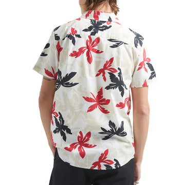 Brixton Charter Print Shirt - Off White/Black/Red Palm Floral