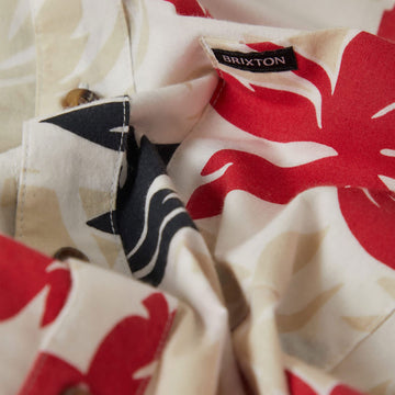 Brixton Charter Print Shirt - Off White/Black/Red Palm Floral