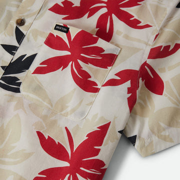 Brixton Charter Print Shirt - Off White/Black/Red Palm Floral