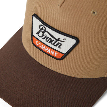 Brixton Linwood C Netplus MP Snapback Hat - Sand/Pinecone Brown