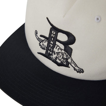 Brixton Predator MP Snapback Hat - Off White/Black