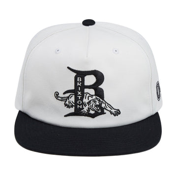 Brixton Predator MP Snapback Hat - Off White/Black