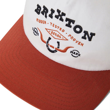 Brixton Beekman MP Snapback Hat - Off White/Rust