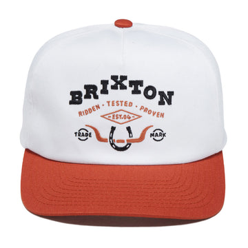 Brixton Beekman MP Snapback Hat - Off White/Rust
