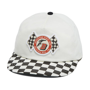 Brixton x Goodyear Speedway HP Snapback Hat - Off White