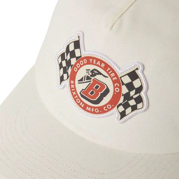 Brixton x Goodyear Speedway HP Snapback Hat - Off White
