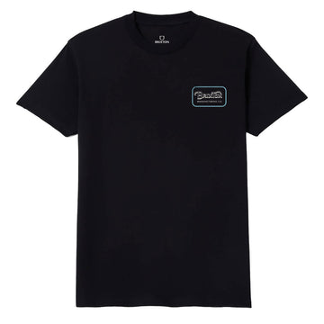 Brixton Grade T-Shirt - Black/Off White/Retro Blue