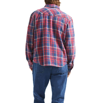 Brixton Waylon Lightweight Long Sleeve Over Shirt - Denim Plaid