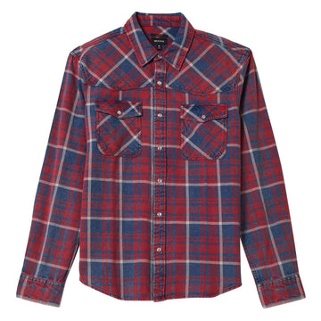 Brixton Waylon Lightweight Long Sleeve Over Shirt - Denim Plaid