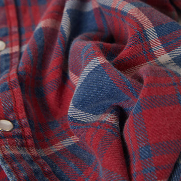 Brixton Waylon Lightweight Long Sleeve Over Shirt - Denim Plaid