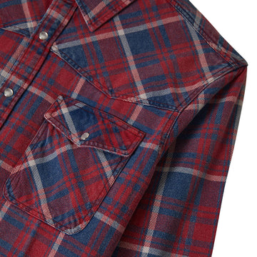 Brixton Waylon Lightweight Long Sleeve Over Shirt - Denim Plaid