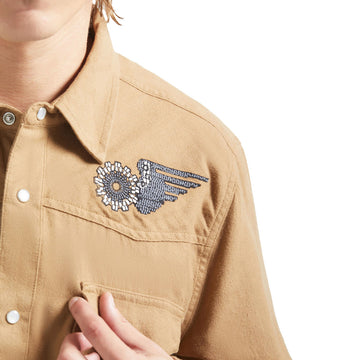 Brixton Waylon Lightweight Long Sleeve Over Shirt - Khaki