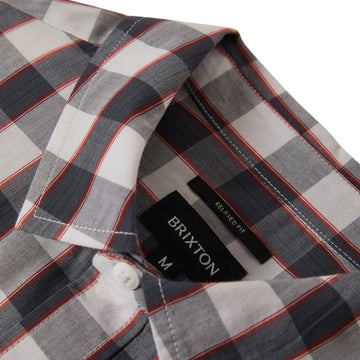 Brixton Cru Plaid Shirt - Black/Off White/Red