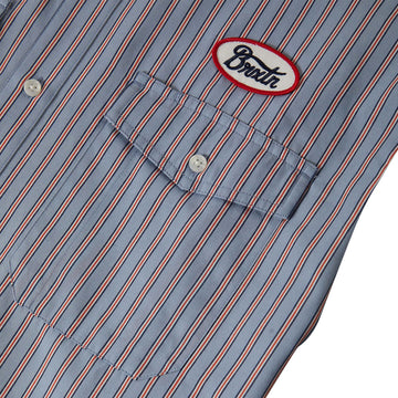 Brixton Builders Olson Shirt - Blue Aura Stripe