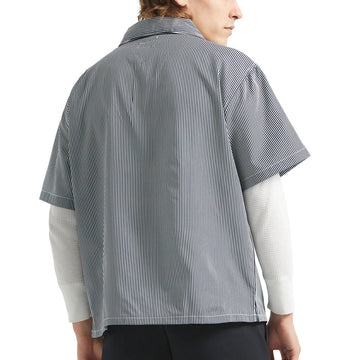 Brixton Journey Lightweight Shirt - Navy/White Stripe
