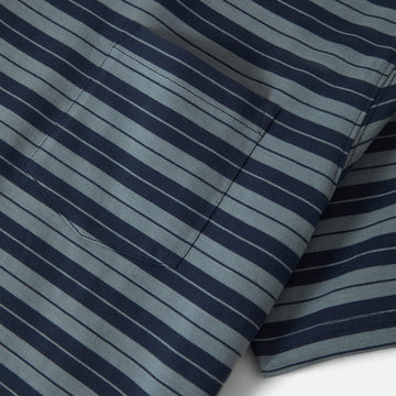 Brixton Nova Stripe Pocket T-Shirt - Midnight Blue/Future Grey Worn Wash
