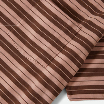Brixton Nova Stripe Pocket T-Shirt - Pinecone Brown/Silver Pink Worn Wash