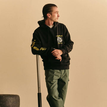 Brixton x Goodyear Cheater Slick Hoodie - Black