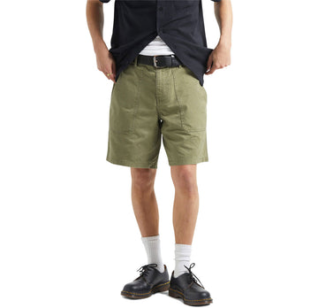 Brixton Surplus Vintage Wash Herringbone Shorts - Washed Olive Green